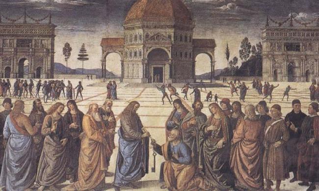 Sandro Botticelli Pietro Perugino,Consigning the Keys